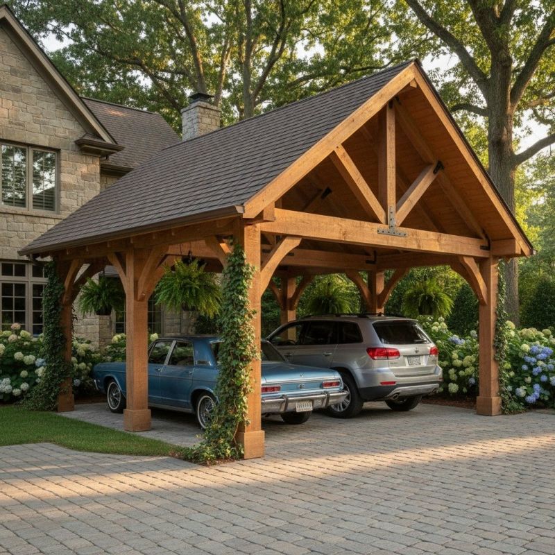 Wood Carport Installation
